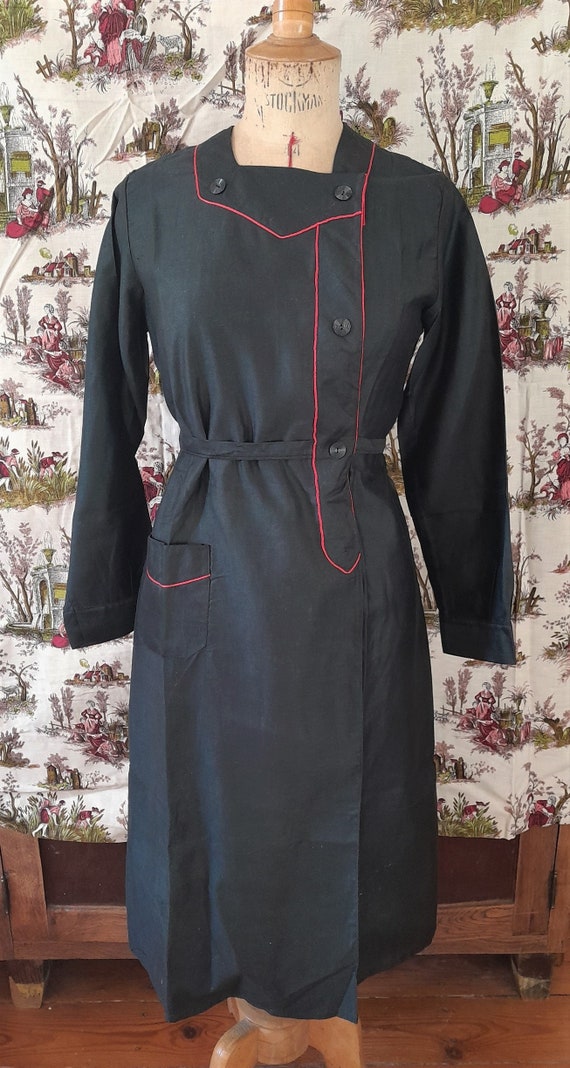 Antique FRENCH 1920's Women's Chore dress, Pinafor