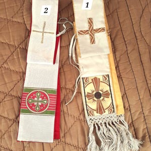 Antiqe French Priests Maniples -Religious vestments, Catholic Mass, Liturgical vestments,Religious Ephemera, Church vestment, Price PER ITEM
