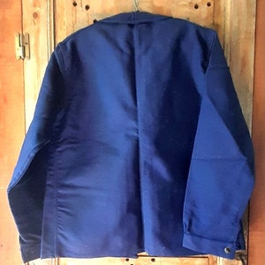 Veste de travail bleu foncé vintage en MOLESCINE, vêtements de travail 100 % coton, cadavres d'animaux, jamais porté, arty, décontracté, bohème, super vêtement unisexe image 8