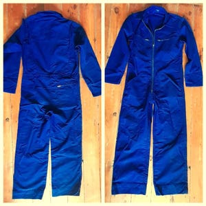 Vintage French Unisex chore boiler suit overalls, Boilersuit WORKWEAR, artist or painter&#39;s garment, SMALL size
