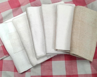 Antique French Linen Bundle: Hemp & Metis Fabric approx 6 Pieces (2kg)