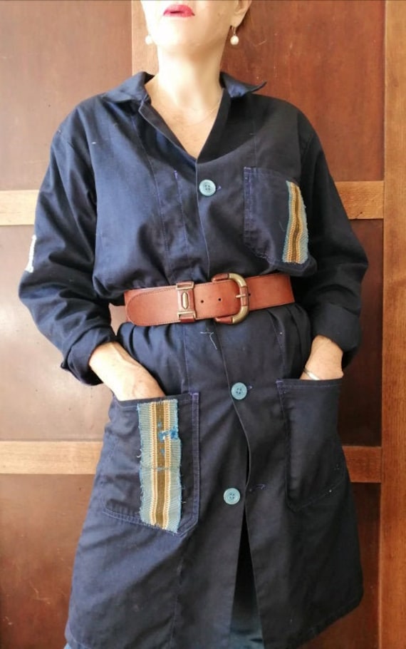 Vintage FRENCH Womens chore coat, tunic, dust coat