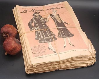 Antique 1920s BUNDLE of 15 X French Fashion Magazines: La Revue de Madame