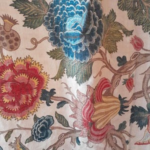 French Vintage &quot;Indienne&quot;  block print inspired panel  272 x 120 cm curtain, upholstery, chair covers, cushions home decor, Craft projects