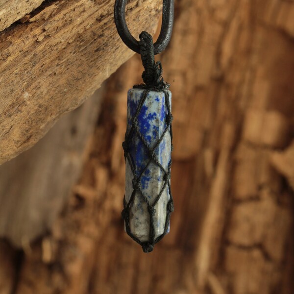 Heilsteinkette "Lapis_Lazuli" Boho Hippie Style, Vintage, Handarbeit, schönes Schmuck Geschenk