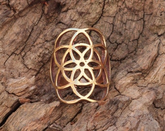 Silver/gold rings "Flower of Life"