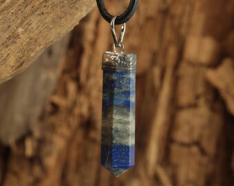 Healing Stone Necklace Lapis Lazuli, Boho Hippie Style, Vintage, Handmade, Beautiful Jewelry Gift