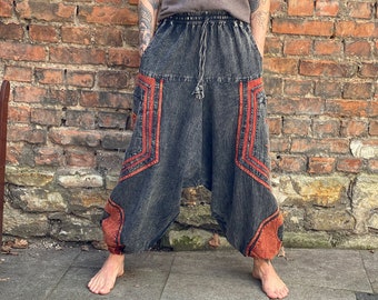 acid washed Goa Hose „Om“  Boho Hippie