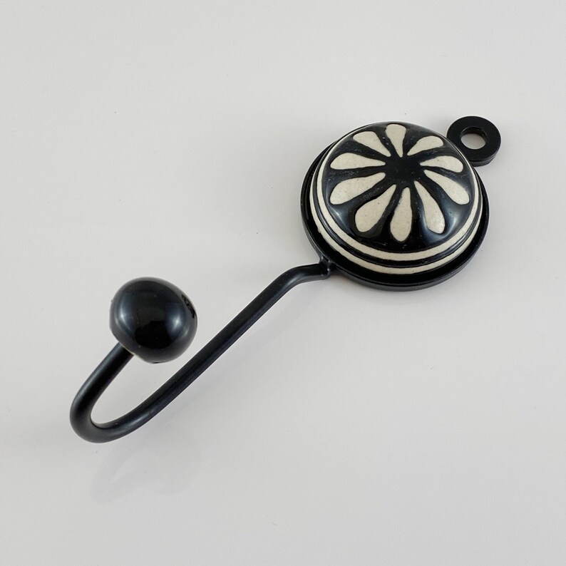 Ceramic coat hook Schwarz/Weiß