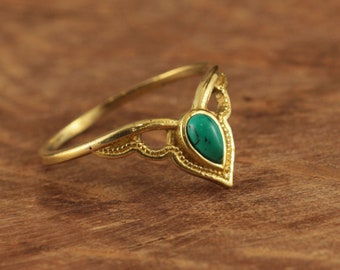 Ring with turquoise “Fairytale” adjustable in size, boho hippie style, vintage, handmade, beautiful jewelry gift