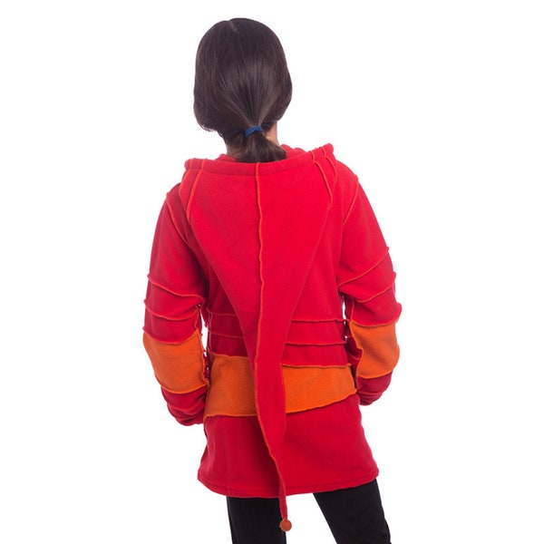 Kinderfleecejacke "Overlock" in rot