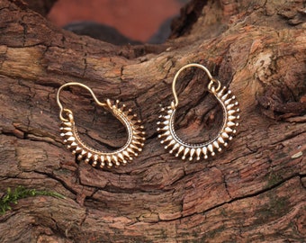 Creolen Spirale Ohrringe, Boho Hippie Style, Vintage, Handarbeit, schönes Schmuck Geschenk