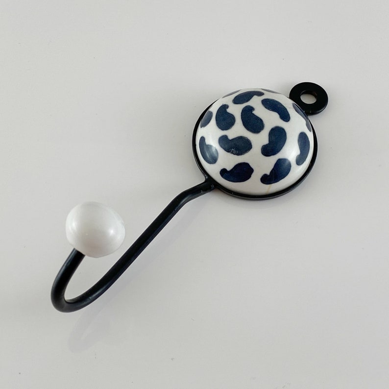 Ceramic coat hook Weiß/Grau