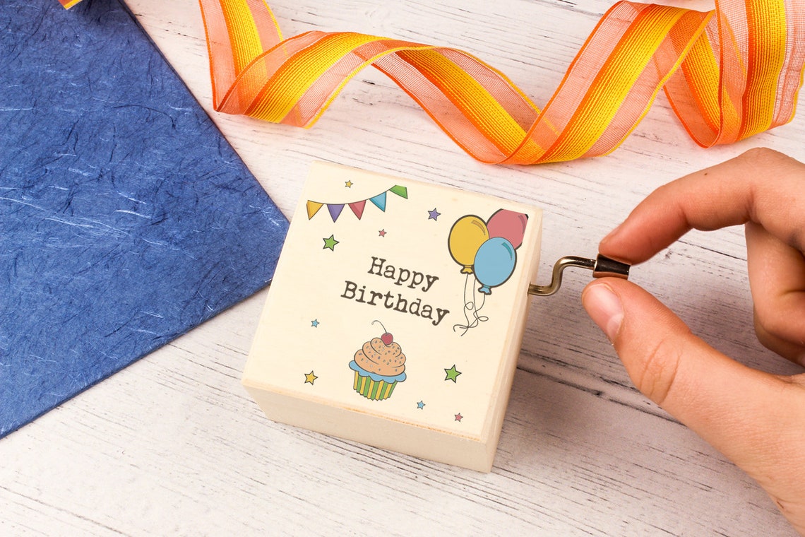 Happy Birthday Music Box. Personalised Wooden Keepsake Box. Etsy