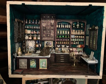 Miniature PHARMACY display case