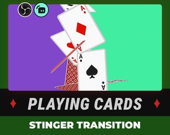 Playing Cards Transition Stinger | Swap Scene Animation for Streaming | for OBS Streamlabs Twitch Youtube