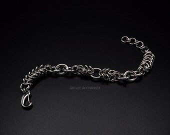 Pulsera BX. Nexus - Pulsera de malla de acero inoxidable artesanal