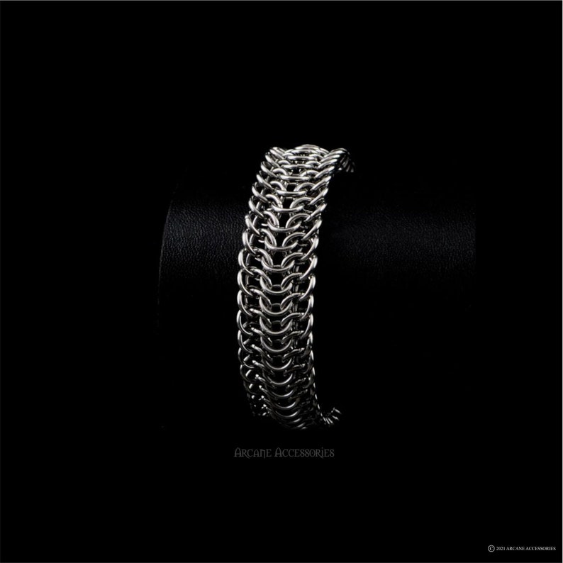 Dragonback Cuff Bracelet Chainmail Cuff Bracelet Stainless Steel image 1