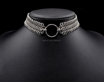 EU 6in1 Torc Choker - Handcrafted Stainless Steel Chainmail Choker