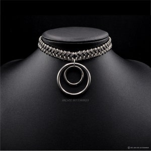 Vertebrae Double O-Ring Choker  | Chainmail Choker | Stainless Steel