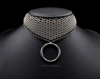 Dragonscale O-Ring Choker | Chainmail Choker | Stainless Steel