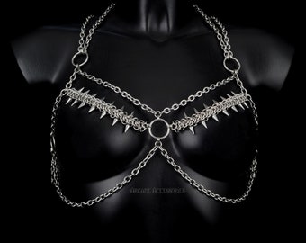 Elven Spiked Harness - Handcrafted Stainless Steel Chainmail Harness