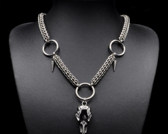 Full Persian Raven Memento Necklace | Chainmail Necklace | Stainless Steel