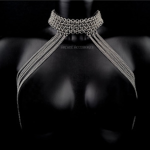 Japanese 12in2 Choker/Harness | Chainmail Harness | Stainless Steel