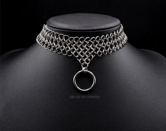 European 4in1 O'Ring Choker | Chainmail Choker | Stainless Steel