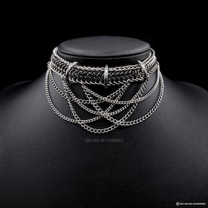 Dragonback D&#39;Ring Choker | Chainmail Choker | Stainless Steel