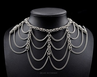 Byzantine Chain Necklace - Handcrafted Stainless Steel Chainmail Necklace