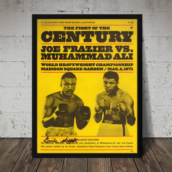 1971 MUHAMMAD ALI vs. Joe Frazier Fight Poster - Cassius Clay Print, Boxing Poster, Ali Poster, Vintage Boxing, Iconic Prints