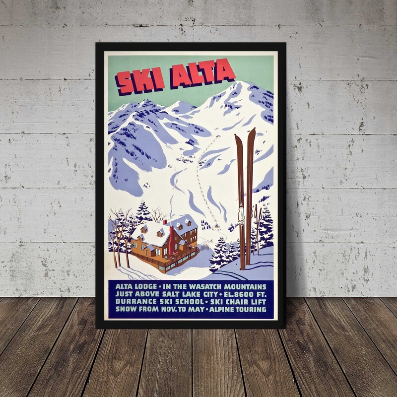 Utah Vintage Ski Poster - Etsy