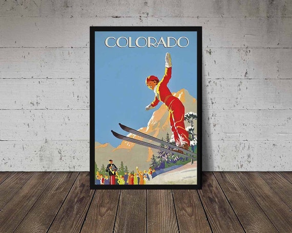 Vintage COLORADO SKI Print Vintage Ski Art Ski Home Decor | Etsy