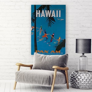 HAWAII TRAVEL POSTER Hawaii Pan Am Vintage Travel Poster - Etsy