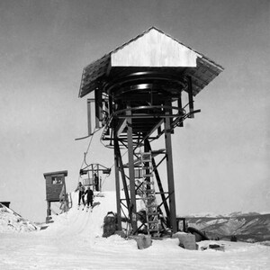 VINTAGE SKI LIFT Photo Print Vintage Ski Art, Ski Home Decor, Antique