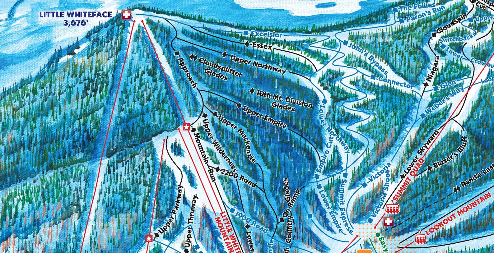 2021 WHITEFACE MOUNTAIN Ski Trail Map Ski Map Ski Art Ski  Etsy