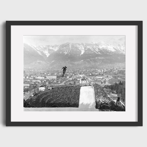VINTAGE SKI JUMP Photo Print - Digital Download, Printable Art, Vintage Ski Art, Ski Home Decor, Ski Lodge Wall Decor, Ski Poster