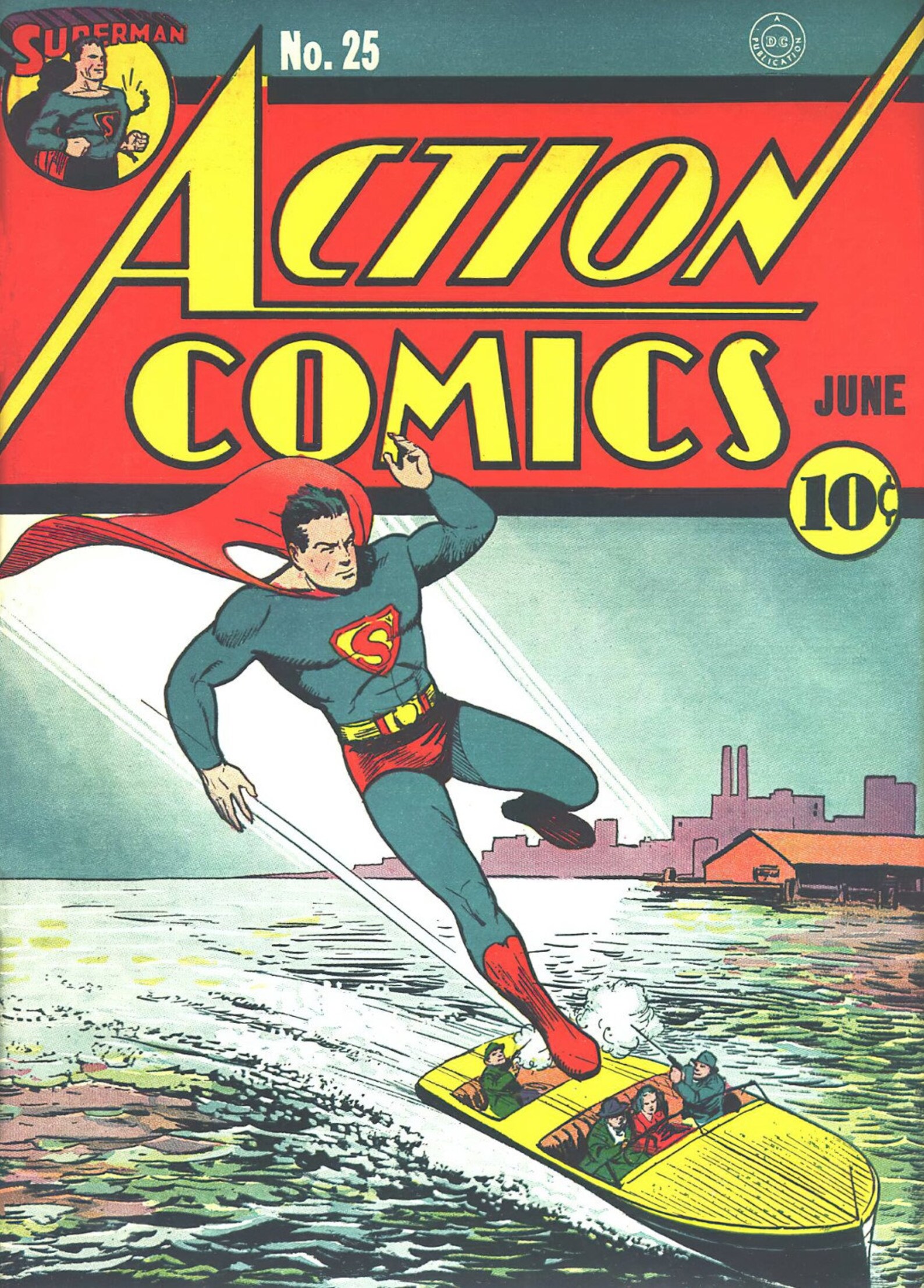 1940 ACTION COMICS 25 SUPERMAN Comic Book Cover Print Comic Etsy