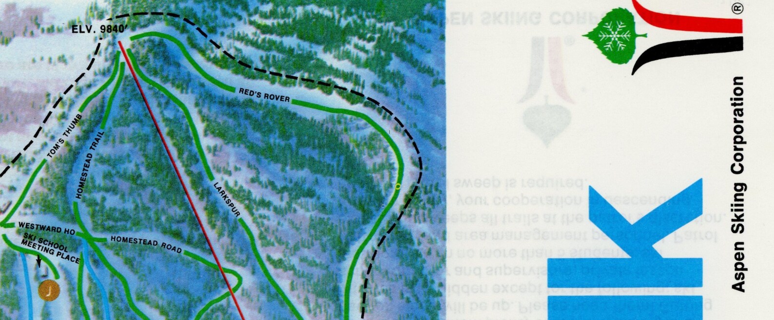 1977 ASPEN BUTTERMILK Ski Trail Map Ski Home Decor Ski Etsy