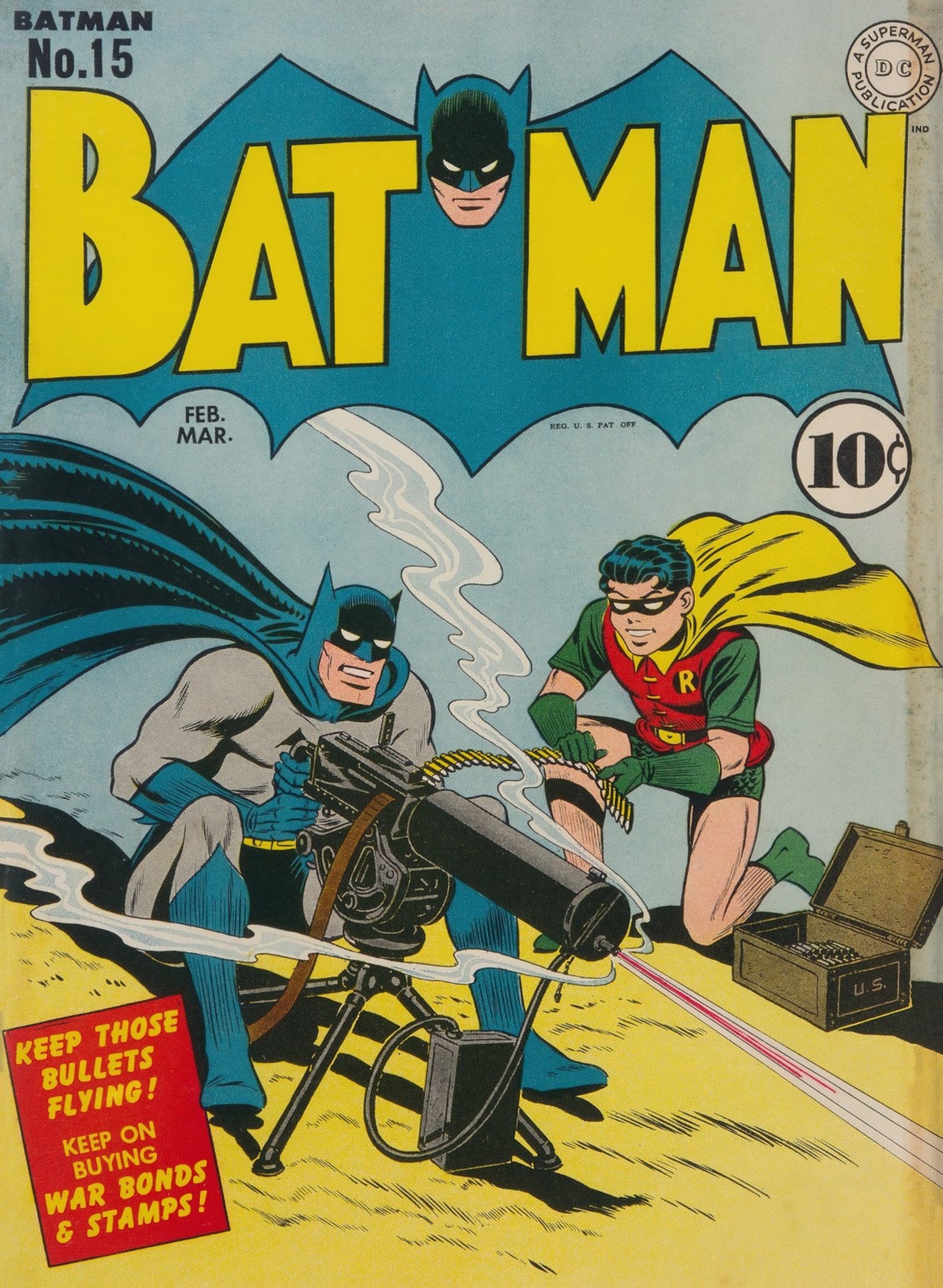 1943 BATMAN 15 Comic Book Cover Print Comic Book Art Etsy