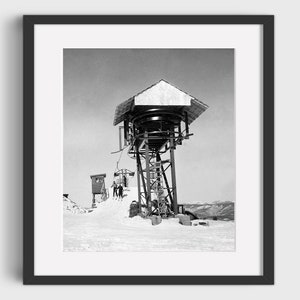 VINTAGE SKI LIFT Photo Print Vintage Ski Art, Ski Home Decor, Antique