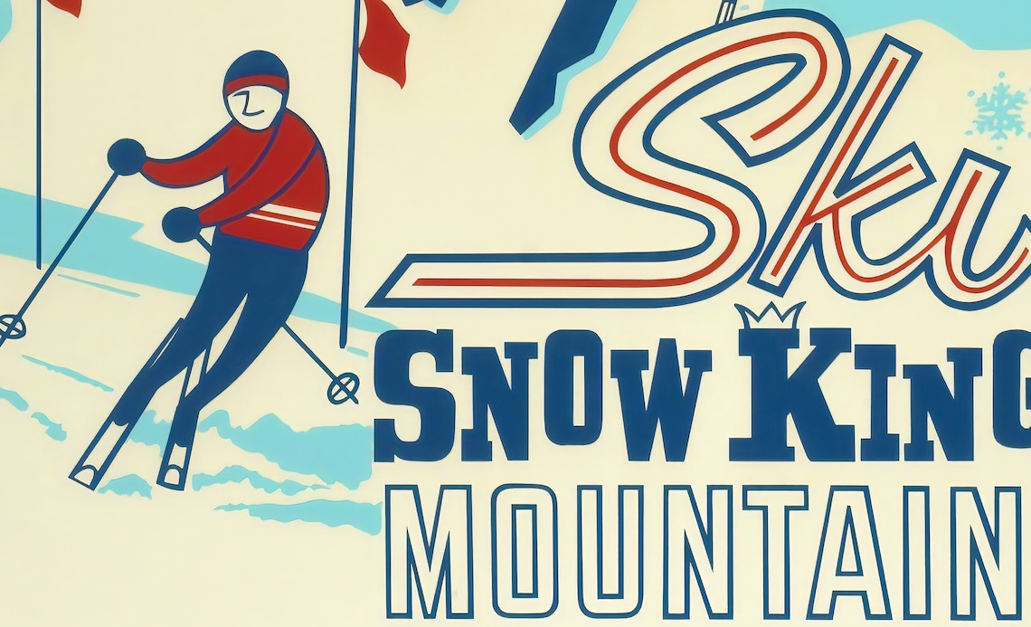 Vintage Ski SNOW KING MOUNTAIN Jackson Hole Wyoming Ski Etsy