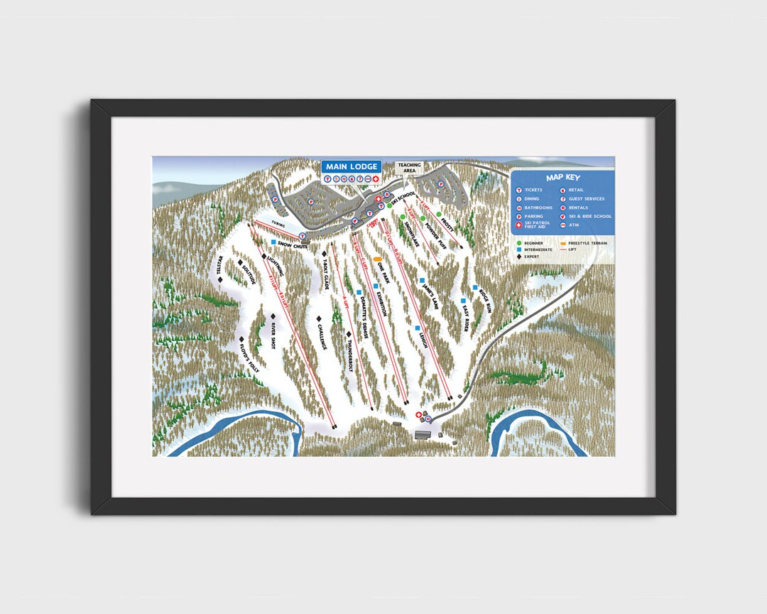 2021 JACK FROST Ski Trail Map Ski Home Decor, Ski Lodge Wall Decor, Ski Poster, Vintage Ski