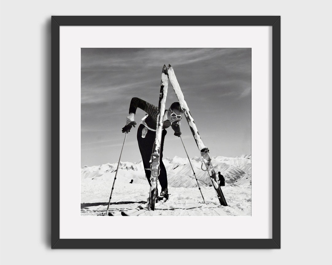 VINTAGE SKI PHOTO Print Vintage Ski Art, Ski Home Decor, Antique Ski
