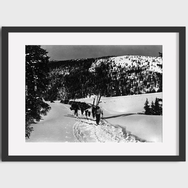 VINTAGE MONARCH MOUNTAIN Ski Photo - Vintage Ski Art, Ski Home Decor, Antique Ski, Ski Lodge Wall Decor, Ski Poster