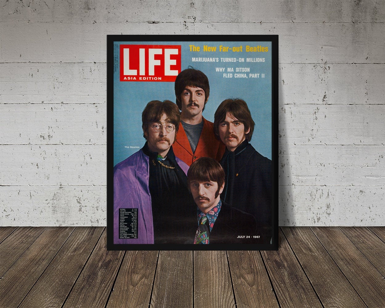 1967 THE BEATLES Life Magazine Print Beatles Poster, John Lennon