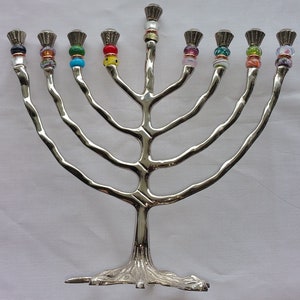 Tree of Life Beaded Hanukkah Menorah