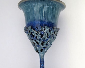 Tree of Life Kiddush Cup in Blue