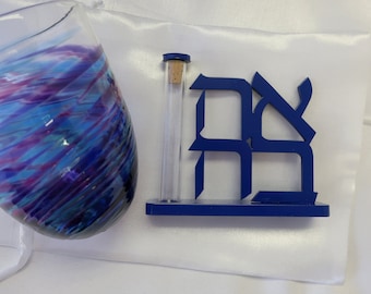 Hochzeits-Glas-Andenken-Kit, Ahava Break the Glass Kit Blau
